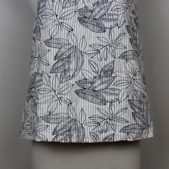 Merona Blue and Navy Striped Tropical Print Square Neck Top - Picture 3 of 6